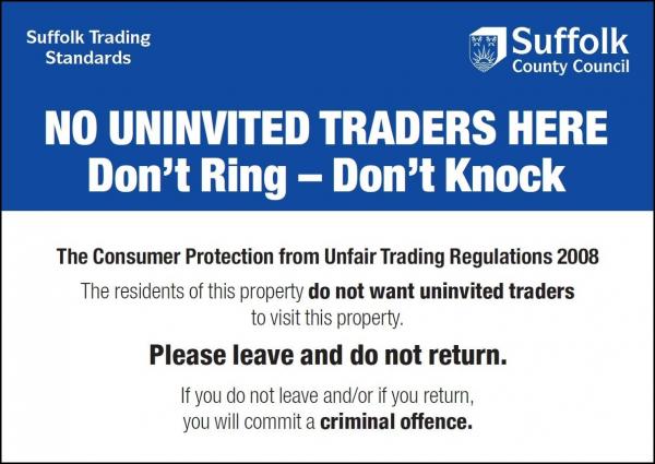 sign about unwanted traders